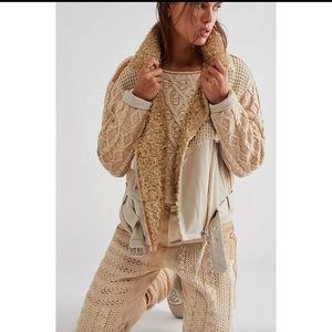 Free people cozy knit Mix Moto Jacket XS